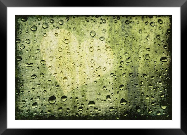 i heart rain Framed Mounted Print by Maria Tzamtzi Photography
