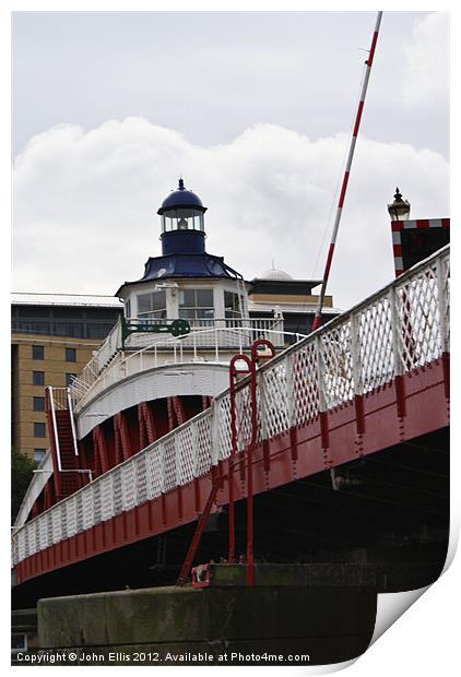 Newcastle Swing Bridge Print by John Ellis