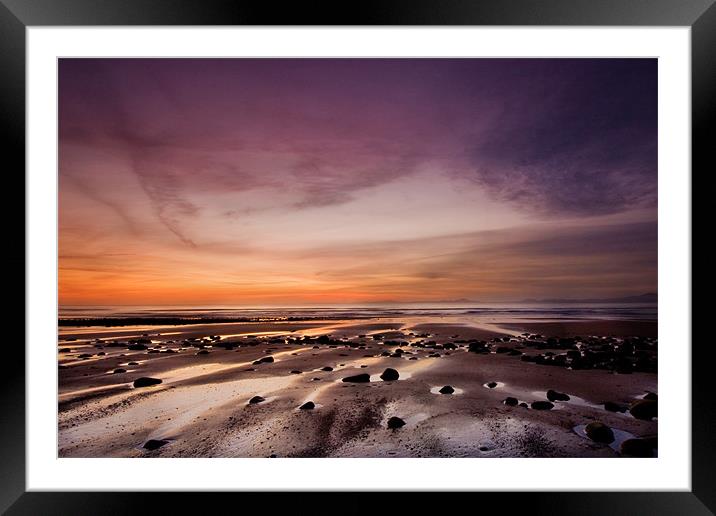 Beach Sunset Framed Mounted Print by Helen McAteer