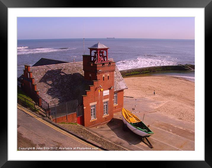 Cullercoats Lifeboat House Framed Mounted Print by John Ellis