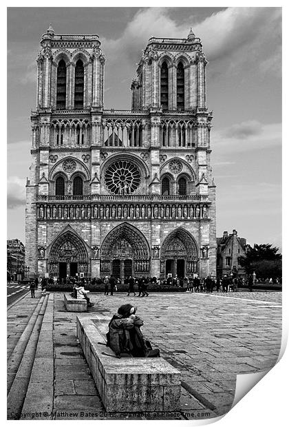 Notre Dame Print by Matthew Bates