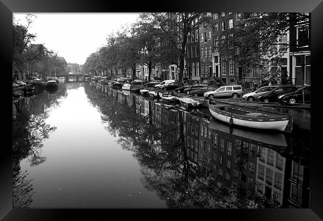 Amsterdam in B&W Framed Print by barbara walsh