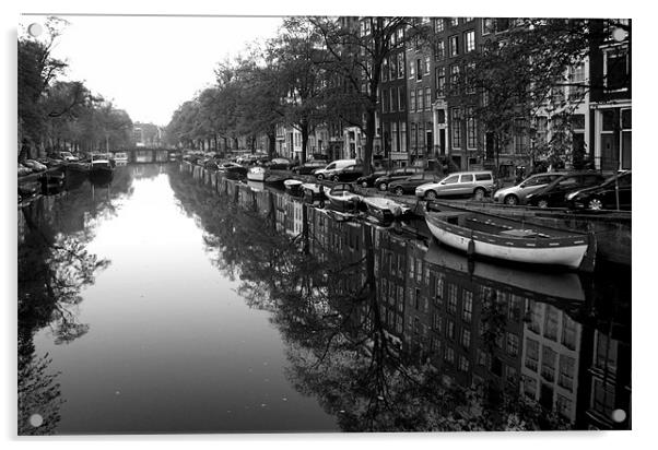 Amsterdam in B&W Acrylic by barbara walsh