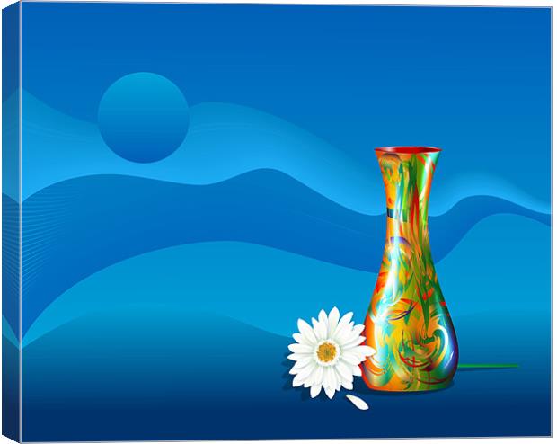 Gerbera Flower and Vase Canvas Print by Lidiya Drabchuk