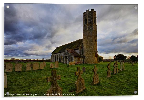 All Saints Church Woodton Acrylic by Darren Burroughs