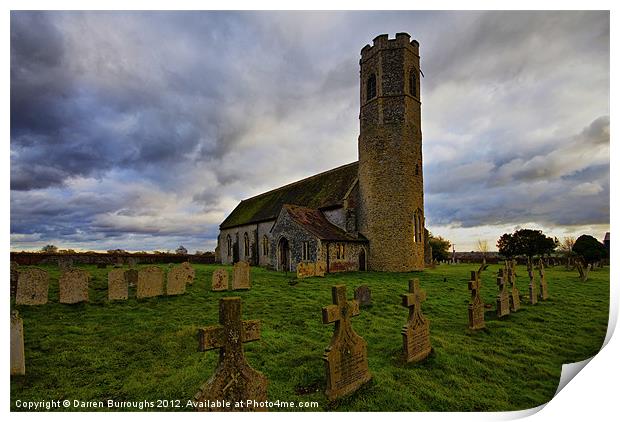 All Saints Church Woodton Print by Darren Burroughs