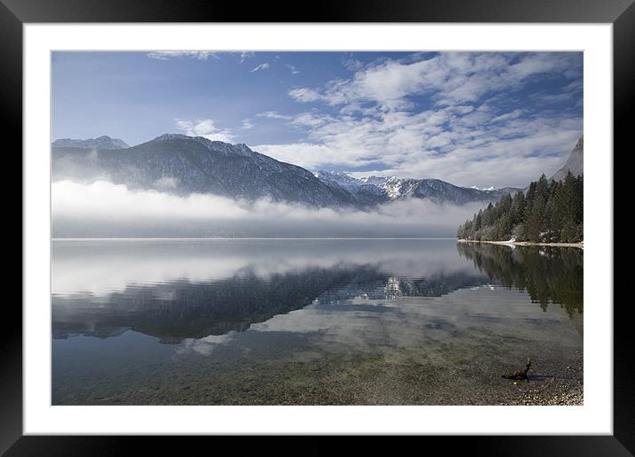 mist burning off Lake Bohinj Framed Mounted Print by Ian Middleton