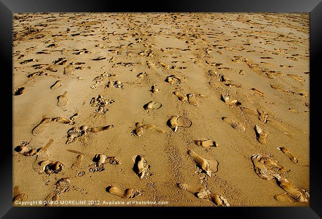 Beach feet. Framed Print by David Moreline