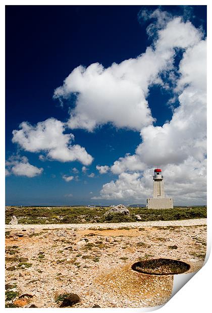 A lighthouse at Sagres - Portugal Print by Alastair Gentles