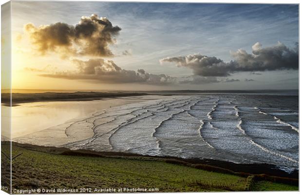 Saunton Sands Sunrise Canvas Print by Dave Wilkinson North Devon Ph