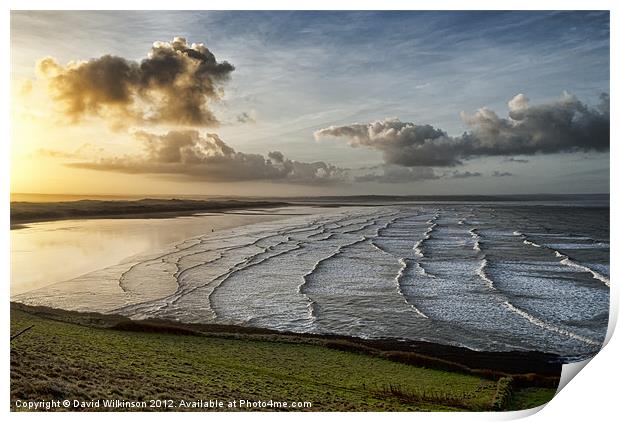 Saunton Sands Sunrise Print by Dave Wilkinson North Devon Ph