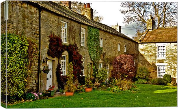 Old Cottages in Romaldkirk Canvas Print by Trevor Kersley RIP