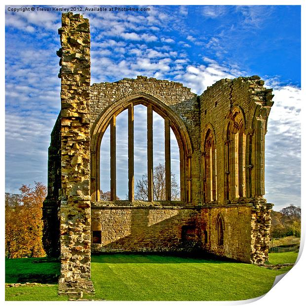 Egglestone Abbey Ruins Print by Trevor Kersley RIP