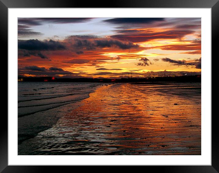 Edinburgh Portobello sunset Framed Mounted Print by Kevin Dobie
