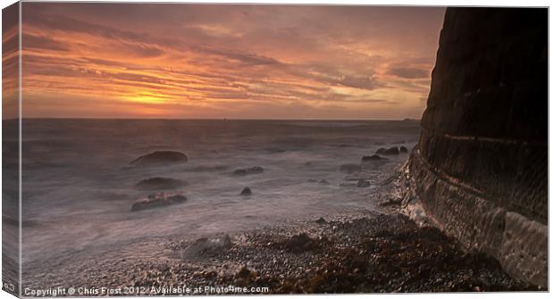 Stormy Sunrise at the Nothe Canvas Print by Chris Frost