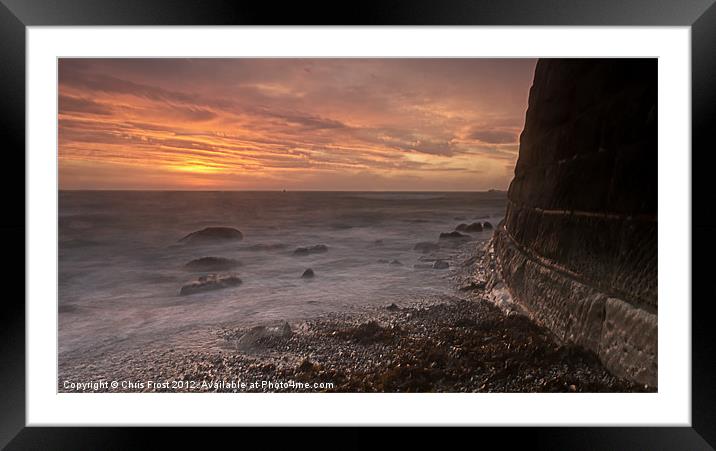 Stormy Sunrise at the Nothe Framed Mounted Print by Chris Frost