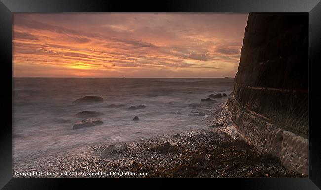 Stormy Sunrise at the Nothe Framed Print by Chris Frost