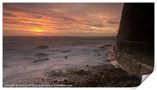 Stormy Sunrise at the Nothe Print by Chris Frost