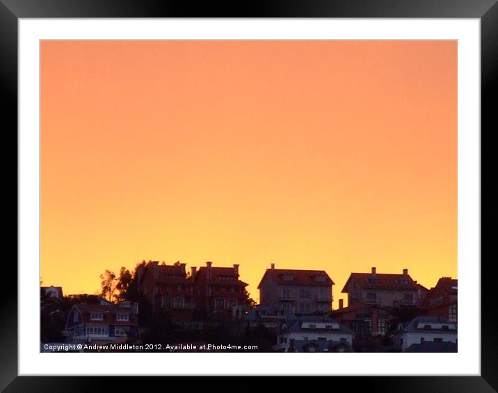 Red Sky At Night Framed Mounted Print by Andrew Middleton