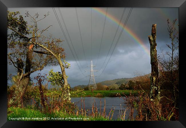 Electric Rainbow Framed Print by Rob Hawkins