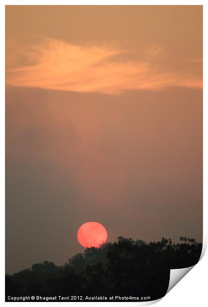 Sun Rise Print by Bhagwat Tavri