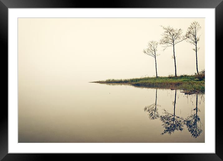 Early mist, Loch Ard Framed Mounted Print by David Mould