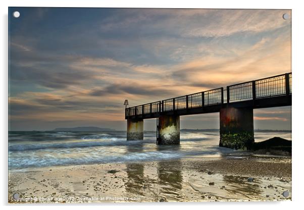 Sundown on the Beach Acrylic by Chris Frost