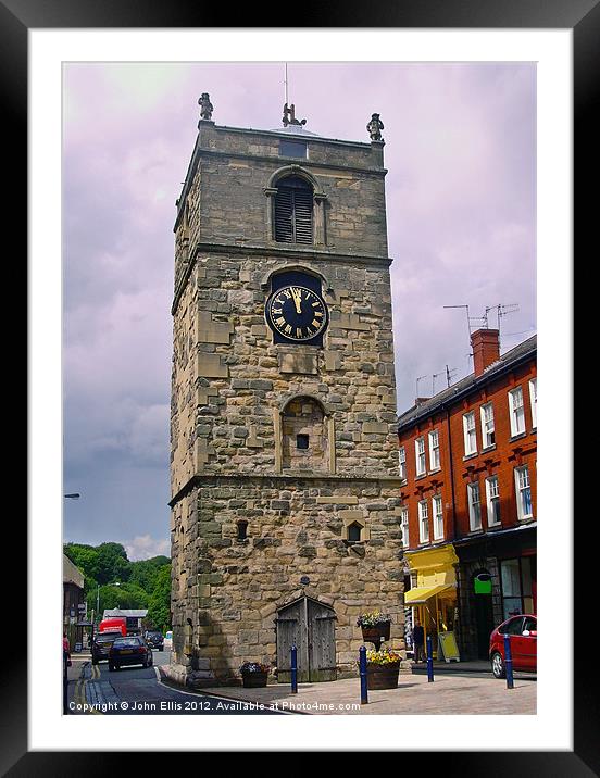 Morpeth Clock Tower Framed Mounted Print by John Ellis