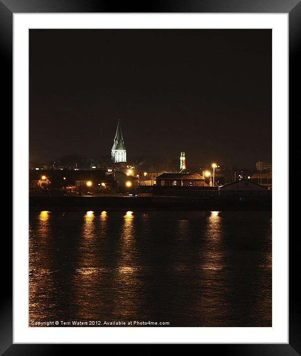City of Southampton at Night Framed Mounted Print by Terri Waters