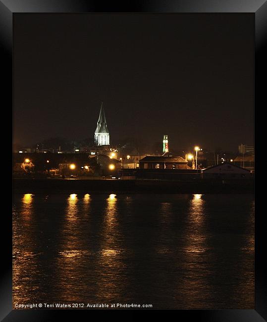 City of Southampton at Night Framed Print by Terri Waters