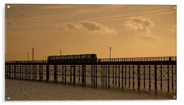 Southend on Sea, Pier Train Acrylic by Dawn O'Connor