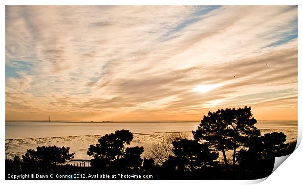 Southend on Sea,  Sunset Print by Dawn O'Connor