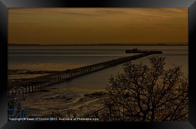 Southend on Sea, Pier Sunset Framed Print by Dawn O'Connor