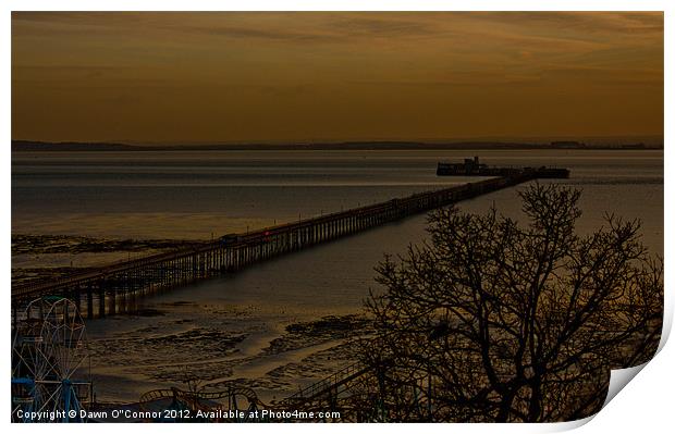Southend on Sea, Pier Sunset Print by Dawn O'Connor