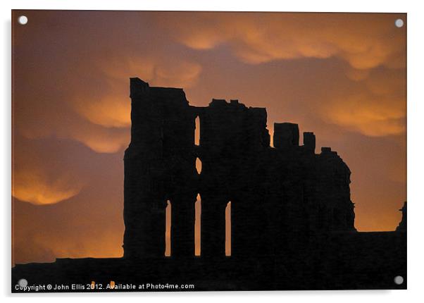 Sunset Priory Acrylic by John Ellis