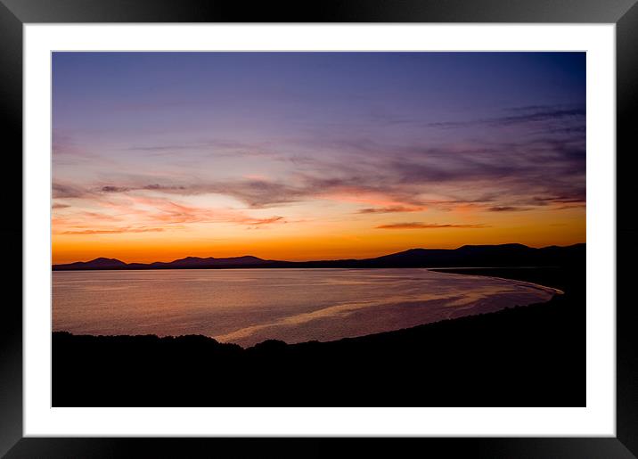 Harlech Beach Sunset Framed Mounted Print by Helen McAteer