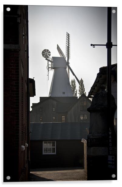 Cranbrook Windmill Acrylic by Malcolm Wood