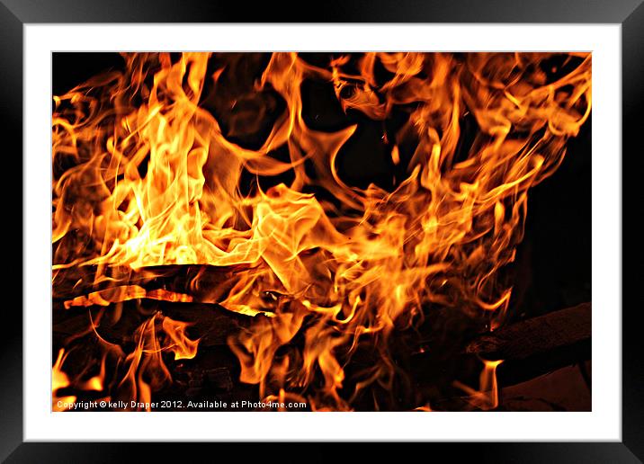 Inside The Fire Framed Mounted Print by kelly Draper
