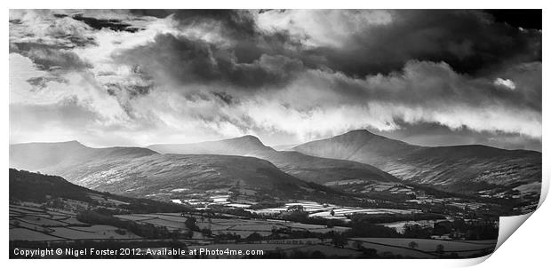 Pen y Fan January Storm Print by Creative Photography Wales