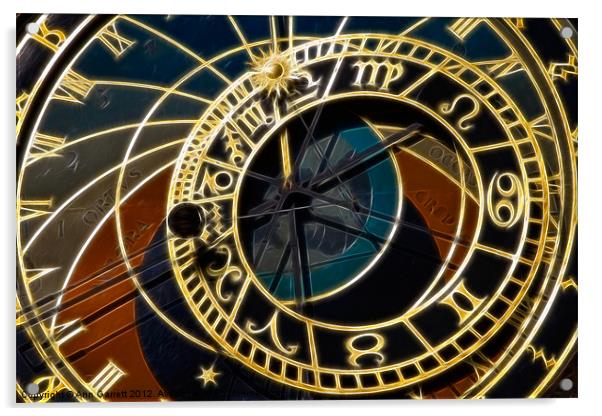 Prague Astronomical Clock - 2 Acrylic by Ann Garrett