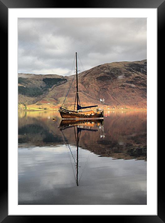 Sailing Boat On Loch Leven Framed Mounted Print by Sandi-Cockayne ADPS