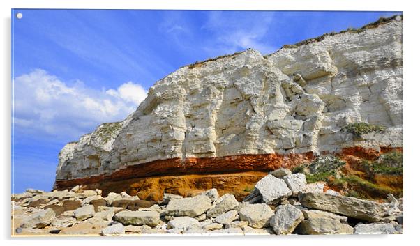 Beautiful Cliffs of Hunstanton Acrylic by justin rafftree