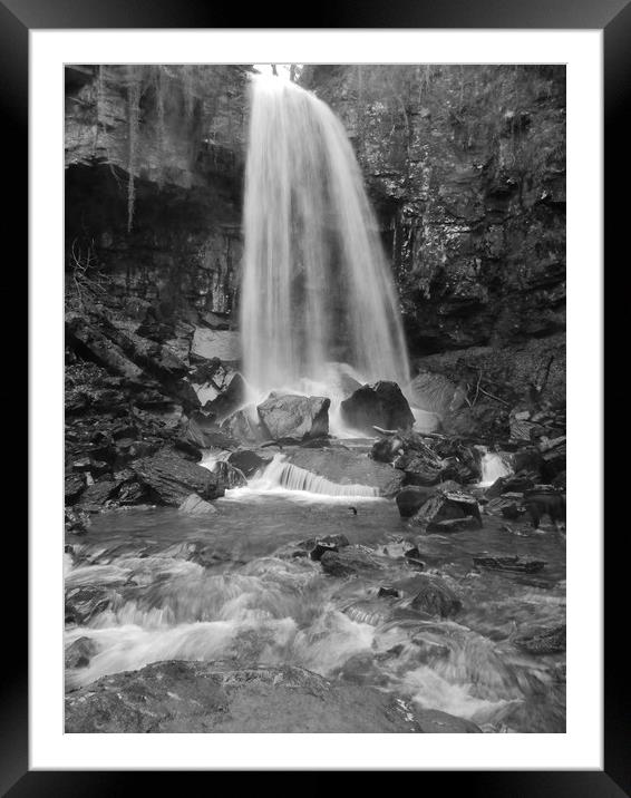 Melincourt Waterfall. Framed Mounted Print by Becky Dix