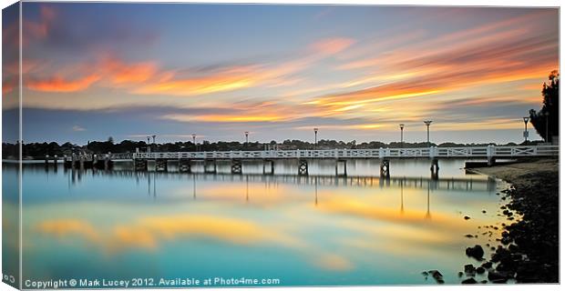 Reflections of a Jetty Canvas Print by Mark Lucey