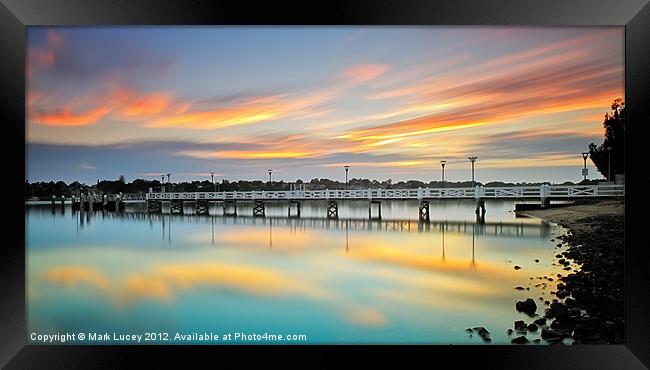 Reflections of a Jetty Framed Print by Mark Lucey