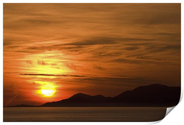 Outer Hebrides sunset Print by Thomas Schaeffer