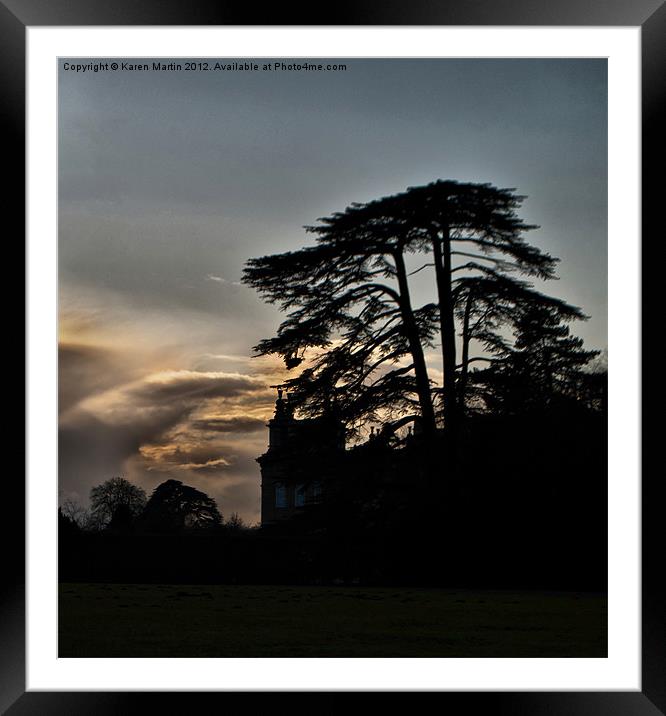 Blenheim Gardens Silhouette Framed Mounted Print by Karen Martin