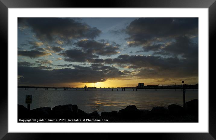 Sunrise over Hythe Pier Framed Mounted Print by Gordon Dimmer