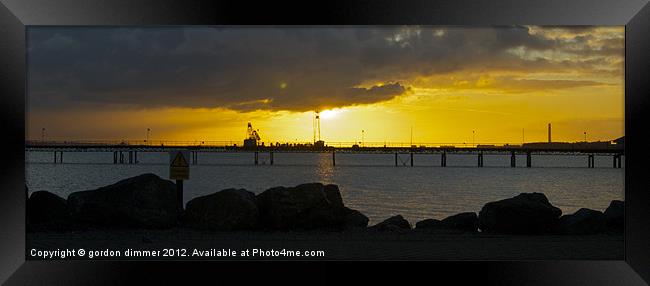 Refined Sunrise Hythe and Fawley Framed Print by Gordon Dimmer
