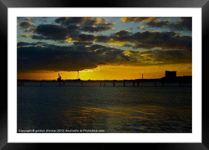 Sunrise over Hythe and Fawley Framed Mounted Print by Gordon Dimmer